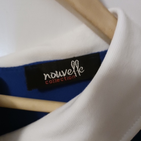 Nouvelle Collection Blue Dress with white collar- Size Large - Picture 4 of 7